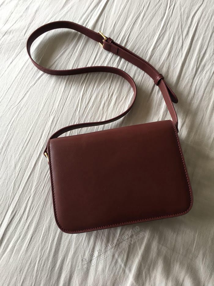 CELINE女包 byhedi新品系列 box皮女單肩包 倒雙C字蝴蝶黃銅鎖扣 賽琳斜挎包  sl2068